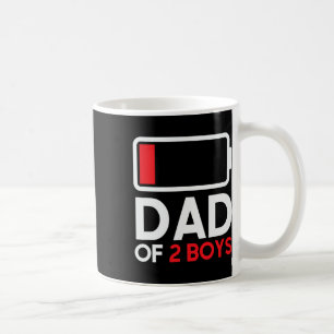 Dad Of 2 Boys Low Ttery Funny Fathers Day For Men Coffee Mug