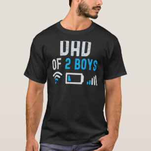 Dad Of 2 Boys Son Fathers Day Birthday Mens Low Ba T-Shirt