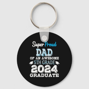 Dad Of A 5th Grade Graduate 2024 Elementary Gradua Keychain