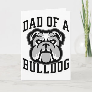Dad Of A Bulldog Footll Game Day Print Dad Black B Card