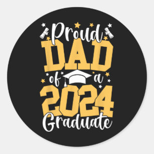 Dad Of A Cl Of 2024 Graduate Matching Family Classic Round Sticker