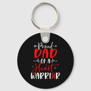 Dad of a heart warrior father heart disease keychain