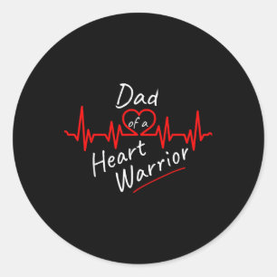 Dad Of A Hlhs Heart Warrior Congenital Defect Awar Classic Round Sticker