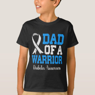Dad Of A T1d Warrior Diabetes Awareness Blue Ribbo T-Shirt