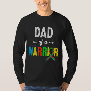 Dad Of A Warrior Autism Awareness Support 43 T-Shirt