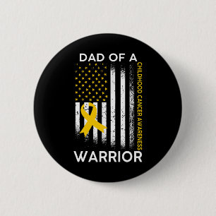 Dad Of A Warrior Childhood Cancer Awareness Flag R 2 Inch Round Button