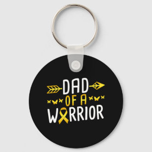 Dad Of A Warrior Childhood Cancer Survivor Keychain