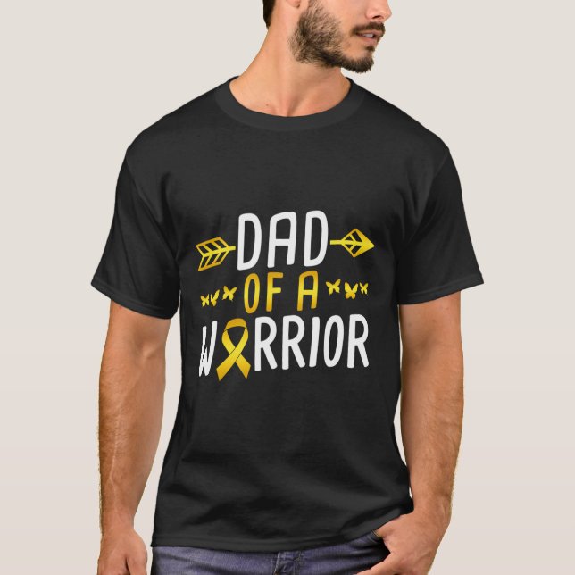 Dad Of A Warrior Childhood Cancer Survivor  T-Shirt (Front)