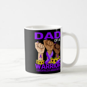 Dad Of A Warrior Fibromyalgia Awareness Sunflower Coffee Mug