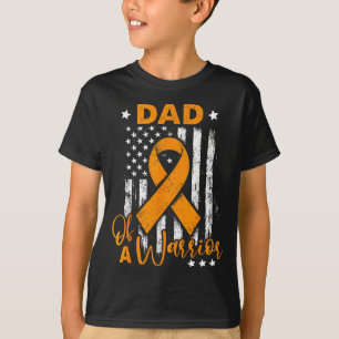 Dad of a warrior leukaemia awareness usa flag T-Shirt