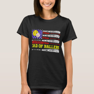 Dad of Ballers American flag Funny Baseball Dad So T-Shirt