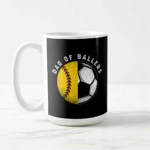 Dad of Ballers Father Son Softball Soccer Player C Coffee Mug