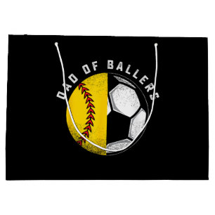 Dad of Ballers Father Son Softball Soccer Player Large Gift Bag
