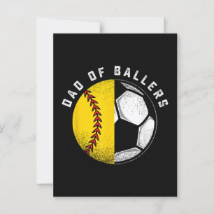Dad of Ballers Father Son Softball Soccer Player  Postcard