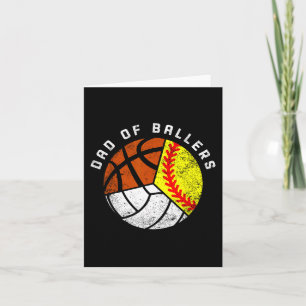 Dad Of Ballers Fun Softball Volleyball Basketball  Card