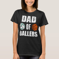 Dad Of Ballers Funny Volleyball Basketball Dad