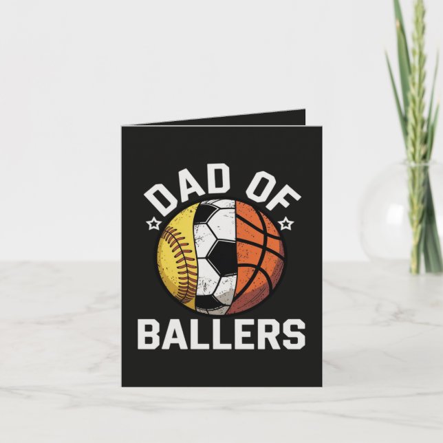 Dad Of Ballers Holiday Card (Front)