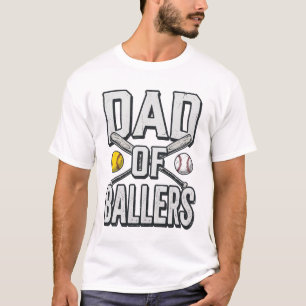 Dad of Ballers Softball and Baseball Vintage Shirt