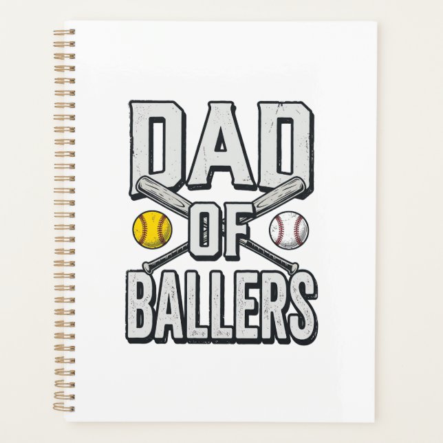 Dad of Ballers Softball and Baseball Vintage Shirt (Devant)