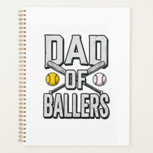 Dad of Ballers Softball and Baseball Vintage Shirt Planner
