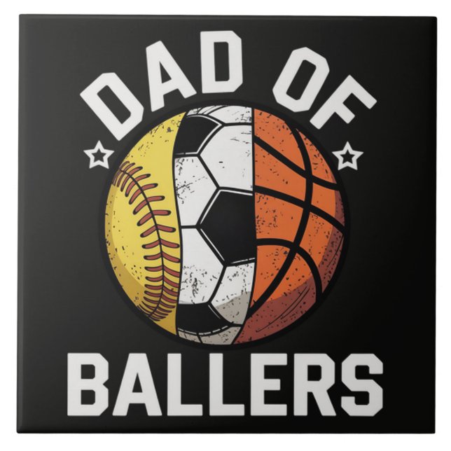 Dad Of Ballers Tile (Front)