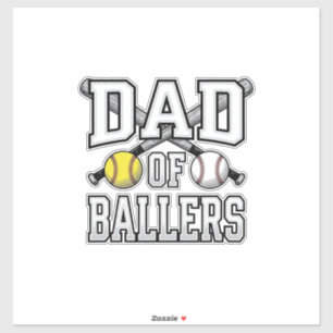 Dad Of Ballers Vintage Baseball Softball Shirt Des