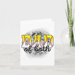 Dad Of Both Baseball Softball Father#39;s Day Base Card