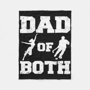 Dad Of Both Funny Dance Hockey Dad Fleece Blanket