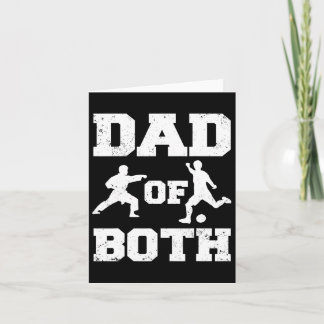 Dad Of Both Funny Karate Soccer Dad Card