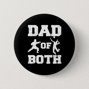 Dad Of Both Funny Karate Volleyll Dad 2 Inch Round Button