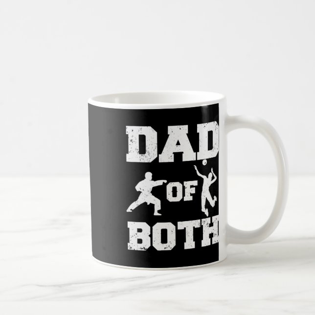 Dad Of Both Funny Karate Volleyll Dad  Coffee Mug (Right)