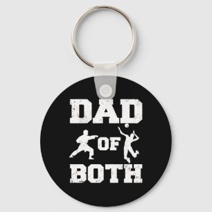 Dad Of Both Funny Karate Volleyll Dad Keychain