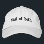 Dad of Both Personalized Father's Day Gift Present Embroidered Hat<br><div class="desc">personalized embroidered baseball hat, embroidery custom baseball ball cap, new dad gift father daddy, present for gift for dad, gift from wife mom kids, new dad father Christmas anniversary, father's day gift birthday valentine's, dad of both custom present, dad of both embroidered cap, dad of both baby shower embroidery hat...</div>