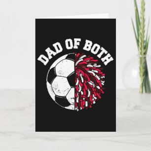 Dad Of Both Soccer Cheer Dad Funny Sports Dad  Card