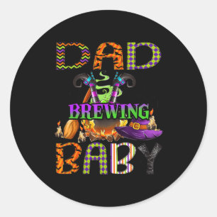Dad Of Brewing Baby Halloween One Soky Dad Classic Round Sticker