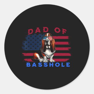 Dad Of Bysshole Usa Flage 4th Of July Classic Round Sticker