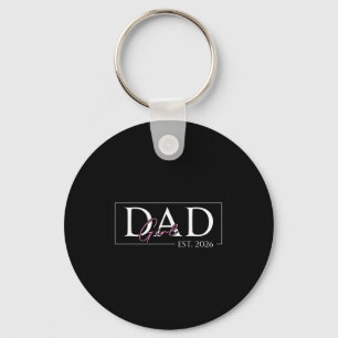 Dad of girl est 2026 father's day daughter men  keychain