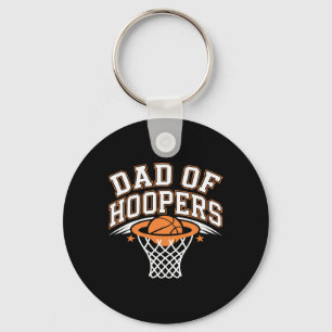 Dad Of Hoopers Sketll Game Proud Father Design Keychain