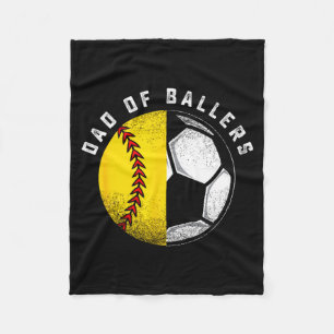 Dad Of Llers Father Son Softll Soccer Player Coach Fleece Blanket