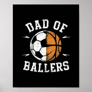 Dad Of Llers Sketll Soccer Ll Fathers Day Coach  Poster