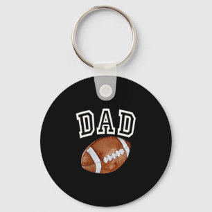 Dad Of The 1 Year Old Football Birthday Boy Family Keychain
