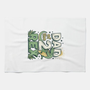 Dad of the 2 Rex Dinosaur Father Shirt Design_1 Kitchen Towel