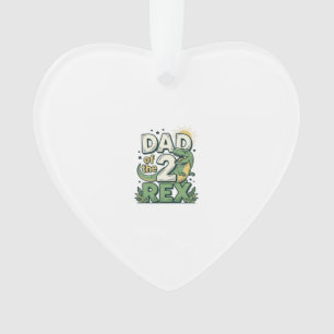 Dad of the 2 Rex Dinosaur Father Shirt Design_1 Ornament
