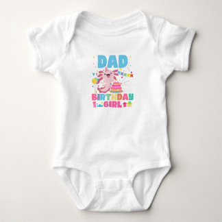Dad Of the Birthday Axolotl Girl Dad And Mom Famil Baby Bodysuit