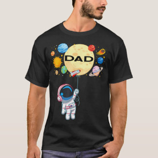 Dad Of The Birthday Boy Astronaut Space Planets T-Shirt