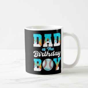 Dad of The Birthday Boy Baseball Ice Cream Drip Coffee Mug