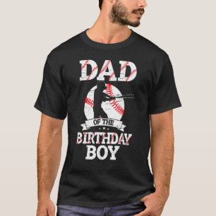 Dad Of The Birthday Boy Baseball Vintage Retro T-Shirt