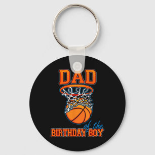 Dad Of The Birthday Boy Basketball Birthday Family Keychain