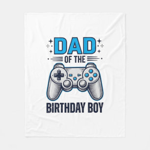 Dad of the Birthday Boy Gamer Shirt Design_1 Fleece Blanket