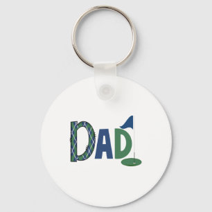 Dad Of The Birthday Boy Hole In One Golf Family Ma Keychain